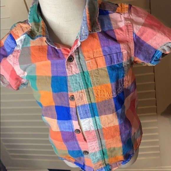 Cat & Jack Plaid Button down shirt - Picture 2 of 3